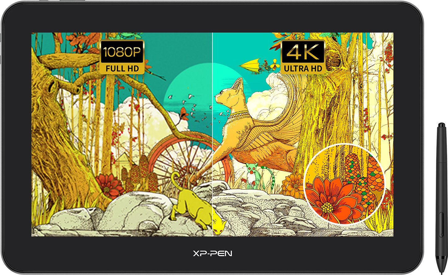 Exibição de desenho XPPen Artist Pro 16TP, modelo de assinatura XPPen