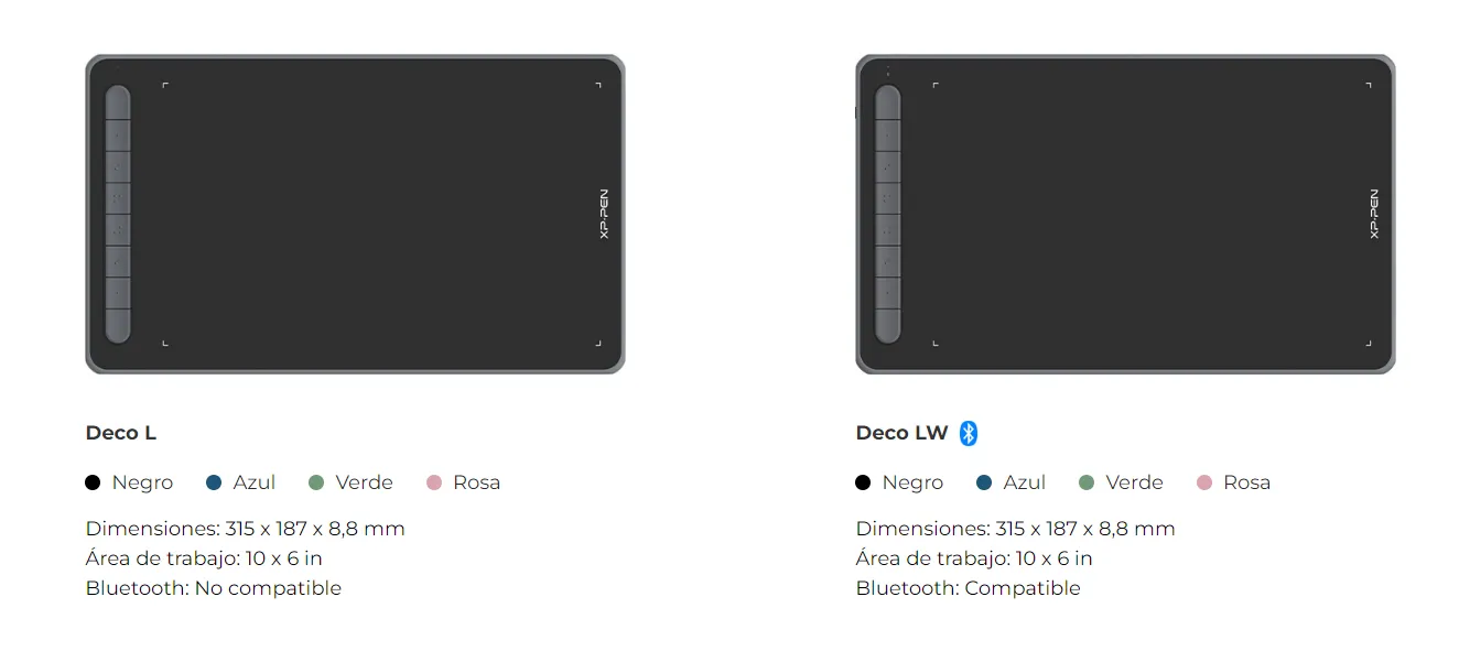 XPPen Deco LW tablet grafica Bluetooth