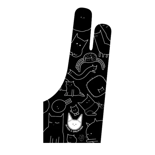 Black 2 Finger Artist Digital Drawing Glove Anti-fouling for