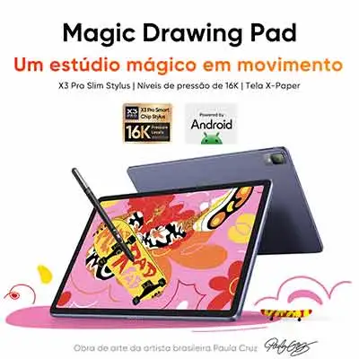 XPPen Magic Drawing Pad: tablet autônomo 12,2, Android 14, 16.384 pressão