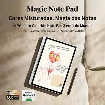 XPPen Magic Note Pad: tablet independente Android, tela X-Paper, 16K pressão, TÜV