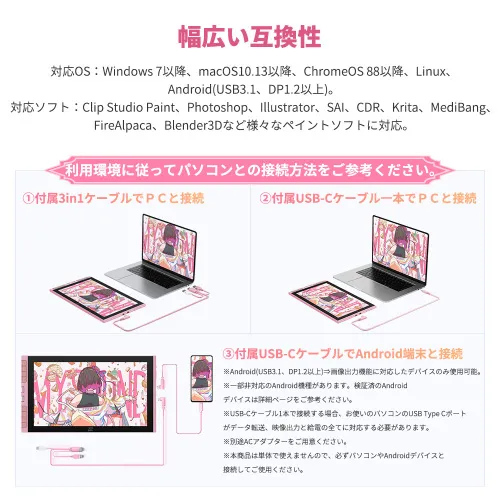 Artist 12 3rd ピンク 液晶ペンタブレット｜12インチ・X4スマート