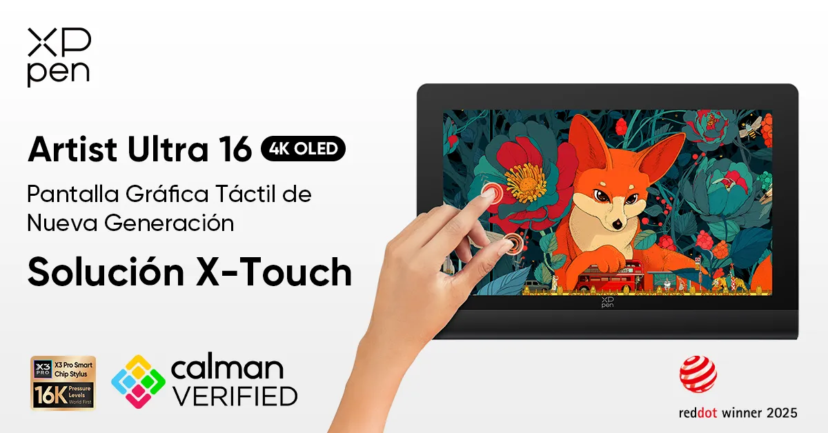 Artist Ultra 16: La pantalla gráfica 4K OLED definitiva para profesionales que buscan máxima fidelidad de color y control multitáctil X-Touch.