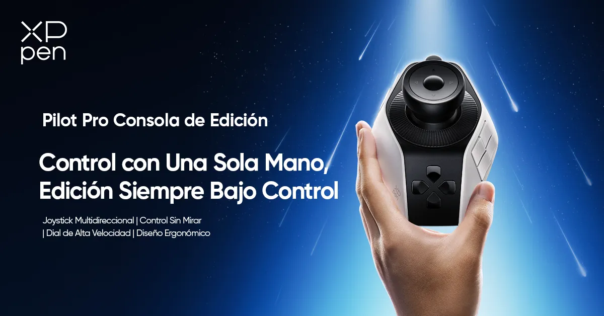 La XPPen Pilot Pro Consolas de Edición brinda a editores de video y creativos un control físico de alta precisión para color grading y navegación fluida por la línea de tiempo.