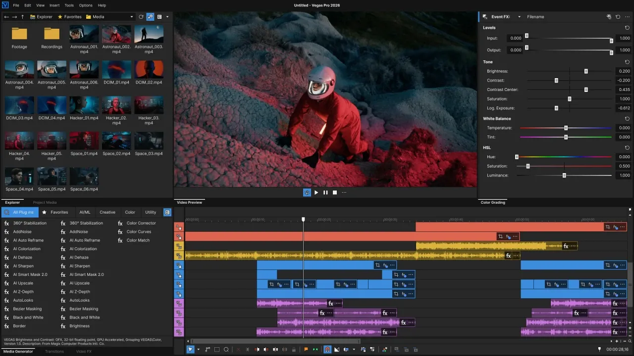 VEGAS Pro – El mejor para flujos de trabajo rápidos