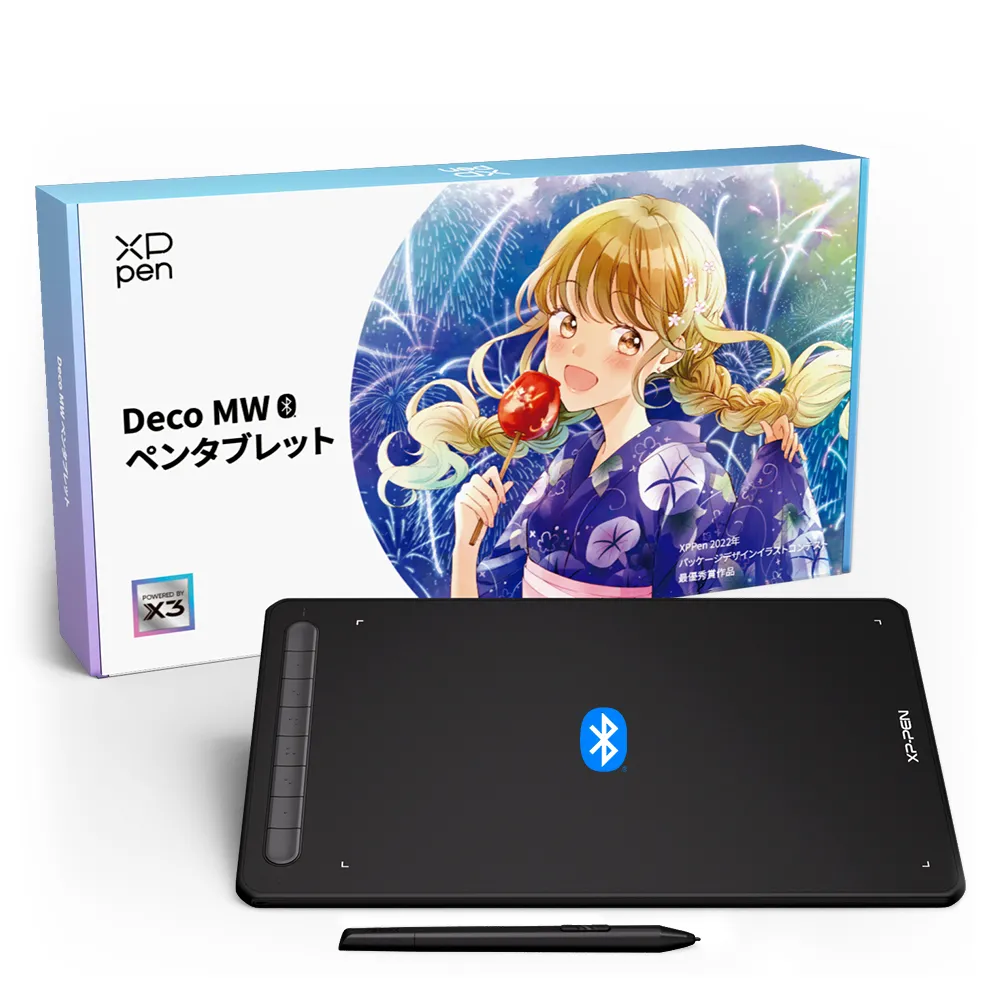 【ほぼ新品】XP PEN Deco MW 無線対応 板タブ 付属品あり Deco M & Deco MW 洗練されたデザインと高性能を兼ね備えたペン