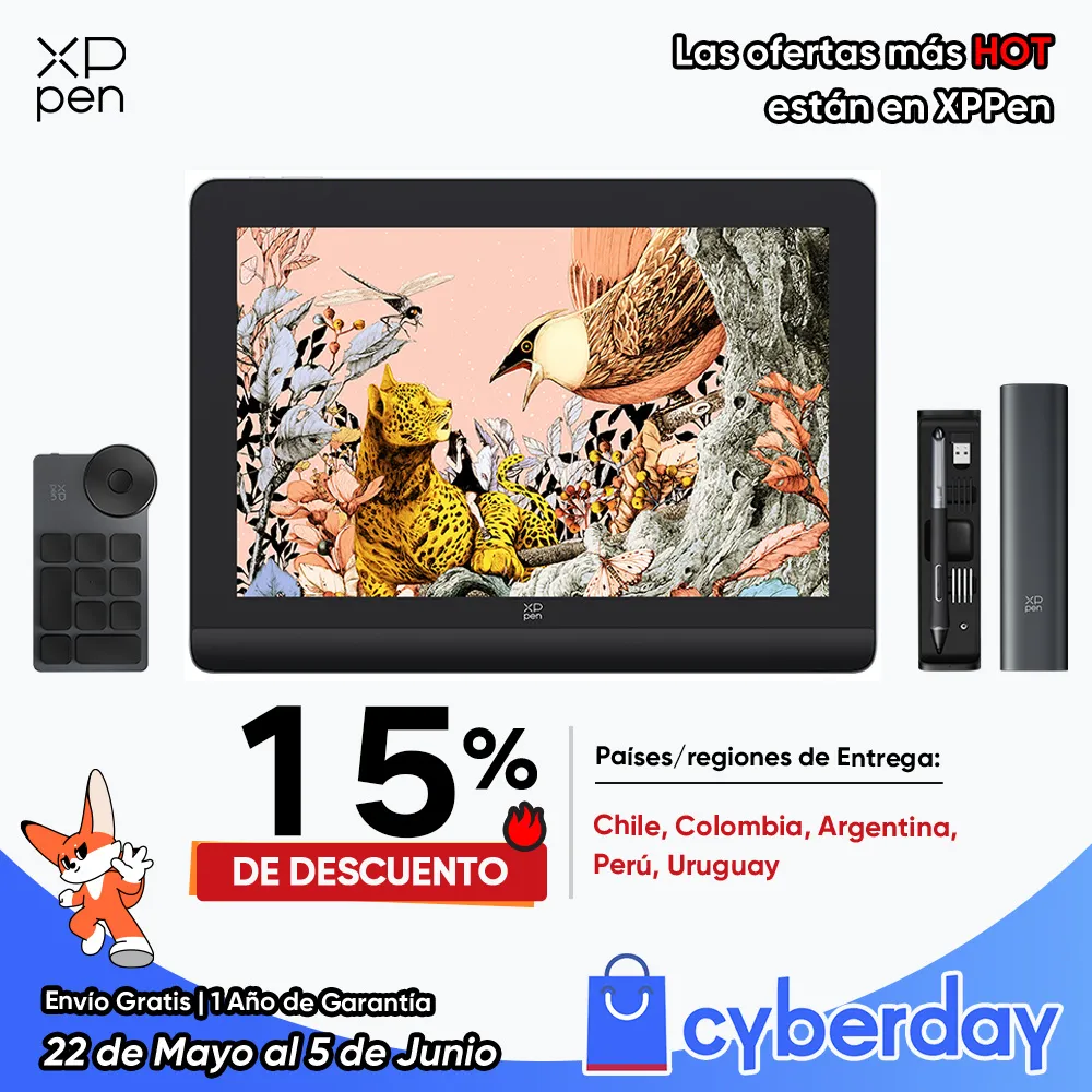 Tableta Gráfica XPPen Artist Ultra 16 - Pantalla OLED 4K Táctil, 16 Pulgadas, Con 2 Lápices De 16K Niveles De Presión, Para Artistas Digitales
