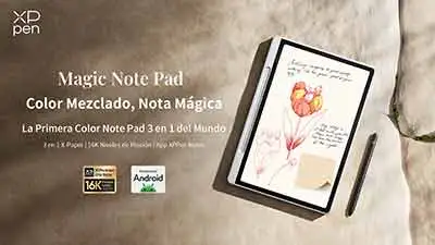 Bloc de notas electrónico XPPen Magic Note Pad de 10,95 pulgadas con modo tricolor, diseño ultraslim y lápiz táctil X3 Pro para dibujo profesional y notas sin papel.