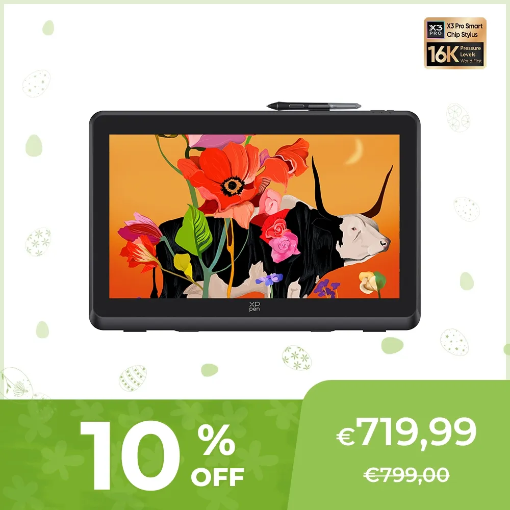 XP-Pen Tablette graphique Artist 22E Pro avec moniteur HD IPS Stylos Rechargeables 8192 Niveaux pour dessin avec ordinateur