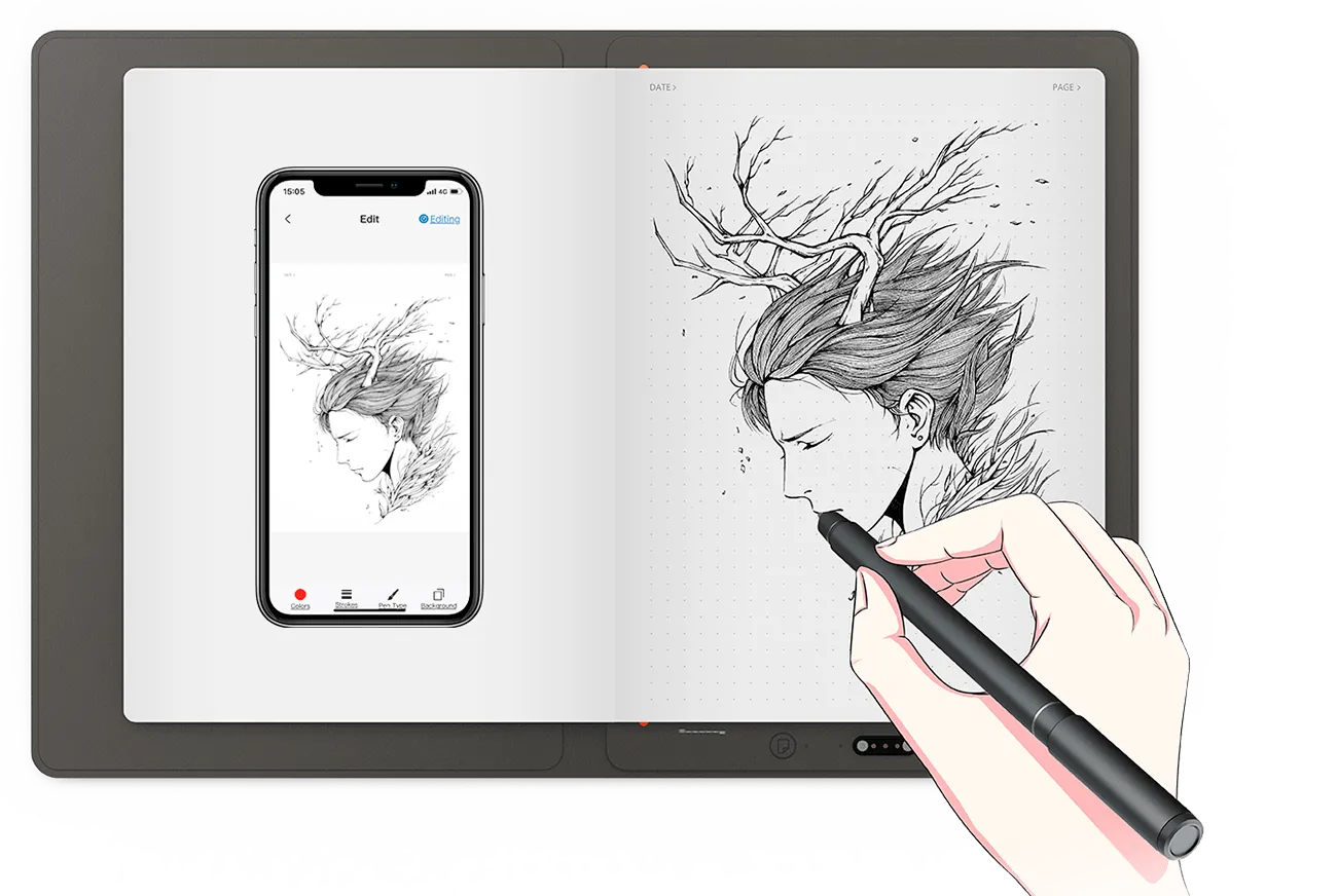 Sketch, synchronize, store, share with XP-Pen Note Plus smartpad smart notebook