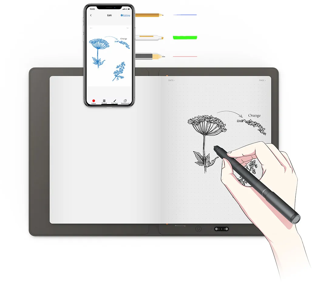 JPG, PNG and GIF export formats are supported with  XP-Pen Note Plus Smart notepad