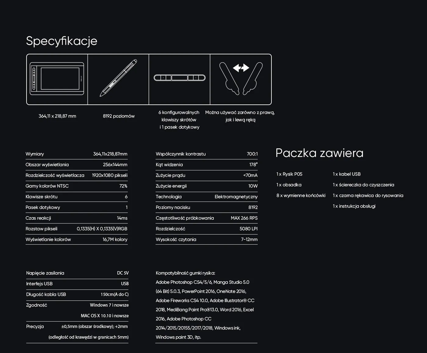 XP-Pen Artist 12 anime drawing tablet Specification
