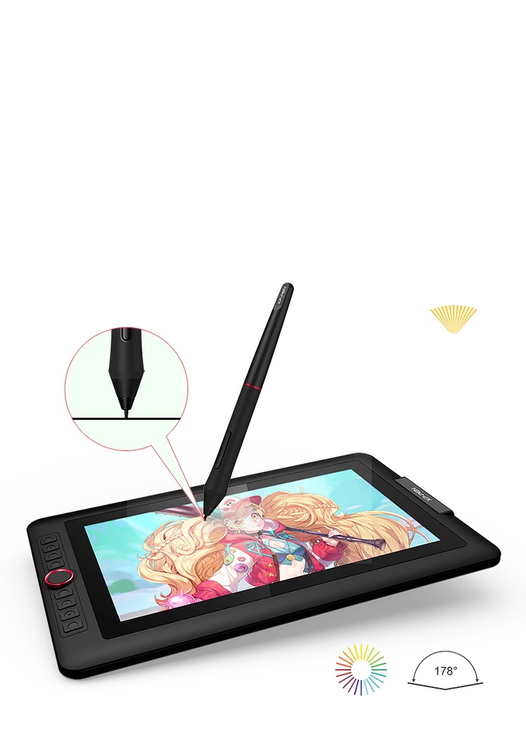 XPPen Artist13.3 Pro art drawing tablet Features fully-laminated Display with 88% NTSC color gamut