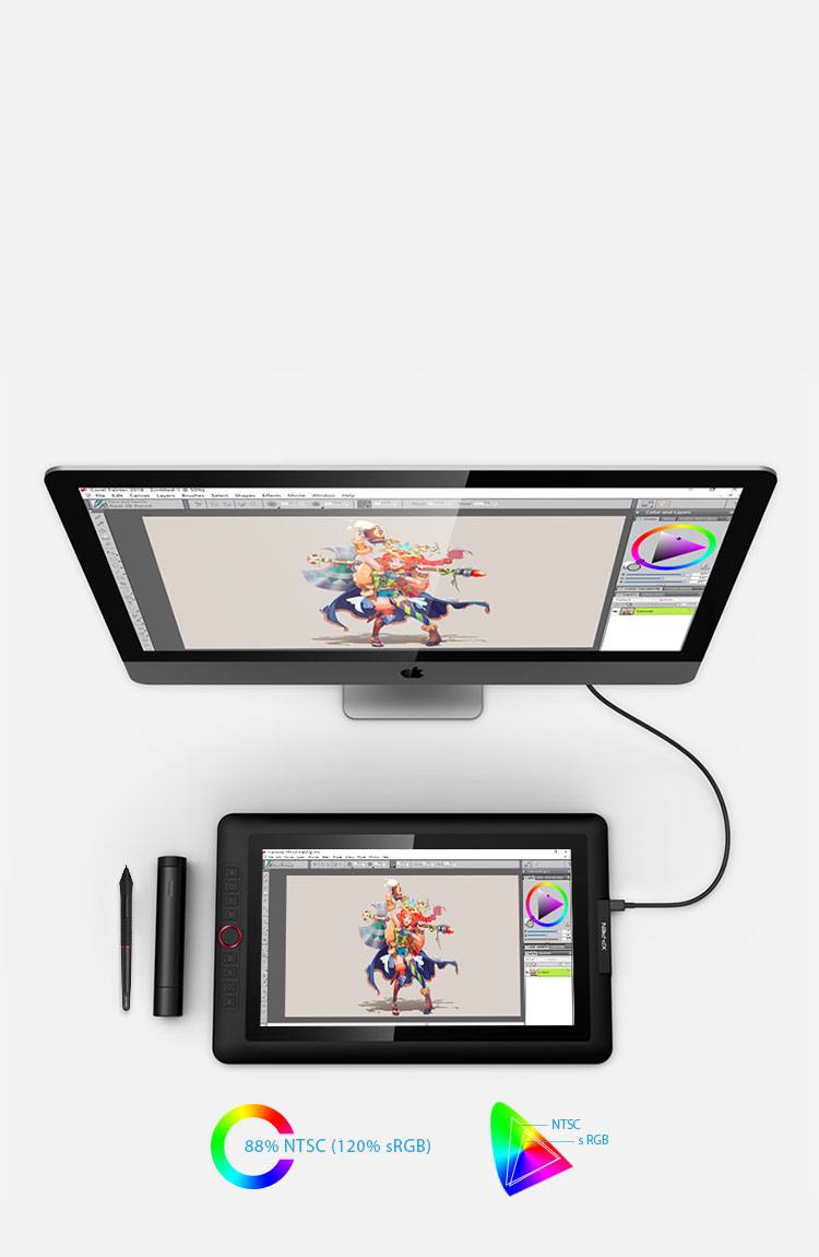 XP-Pen Artist 15.6 Pro Tableta Con pantalla totalmente laminada y color de 90% Adobe RGB