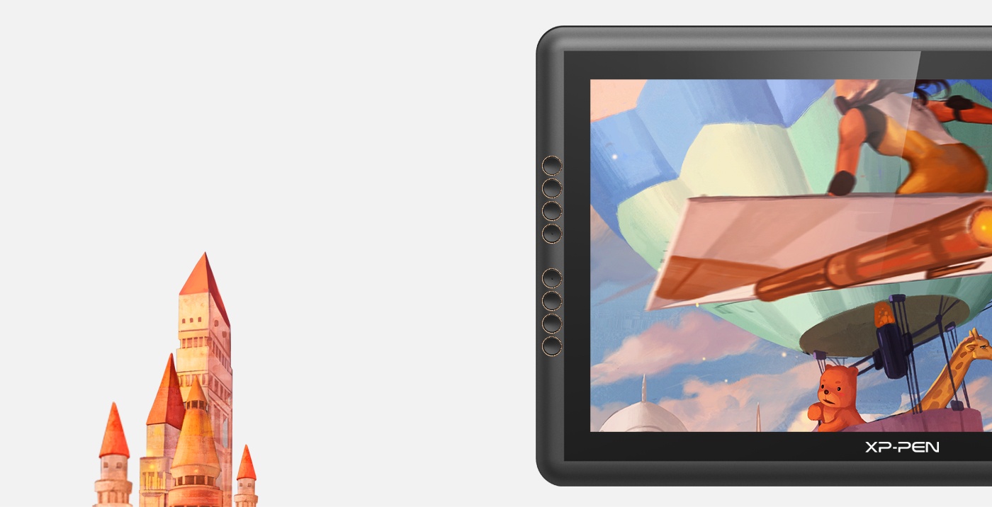 XP-PEN Artist 16 Pro Grafiktablett mit Display:Schnellzugriffstasten