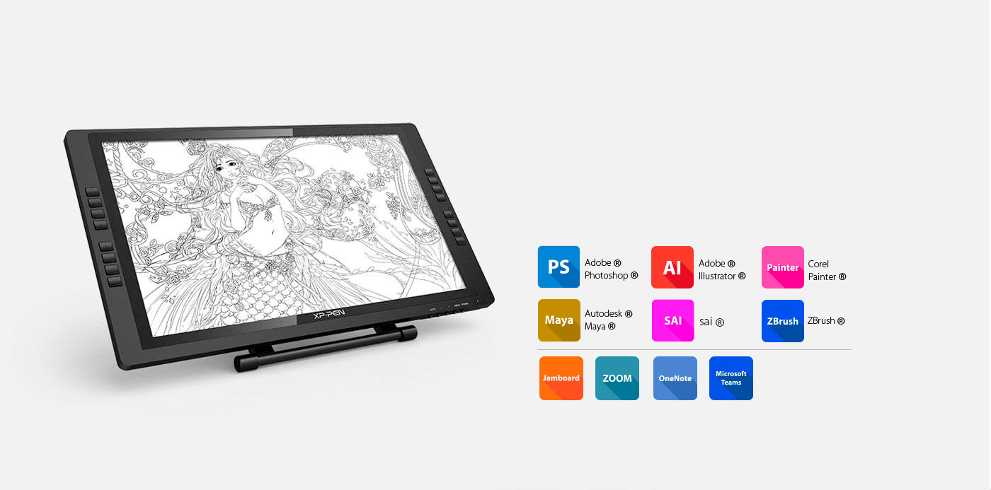 XP-Pen Artist 22E Pro tablette Compatible avec Windows Mac OS et logiciels de dessin