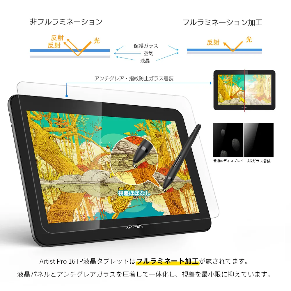 Aritst Pro 16TP 4K高解像度・フルラミネーション加工液晶ペンタブレット | XPPen公式ストア