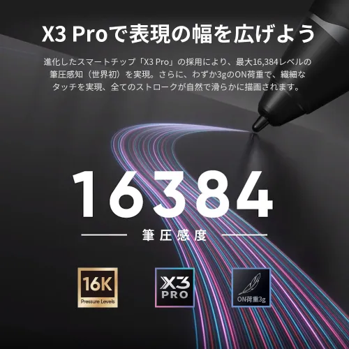 業界初16384レベルの筆圧に対応した液晶ペンタブレット【Artist