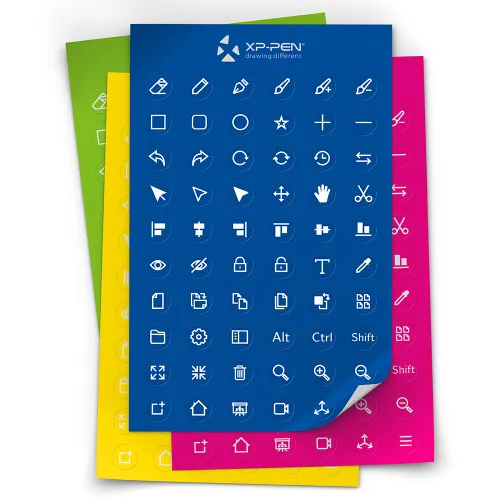 Shortcut Keys Sticker (Pack of 8) | XPPen Philippines Official Store