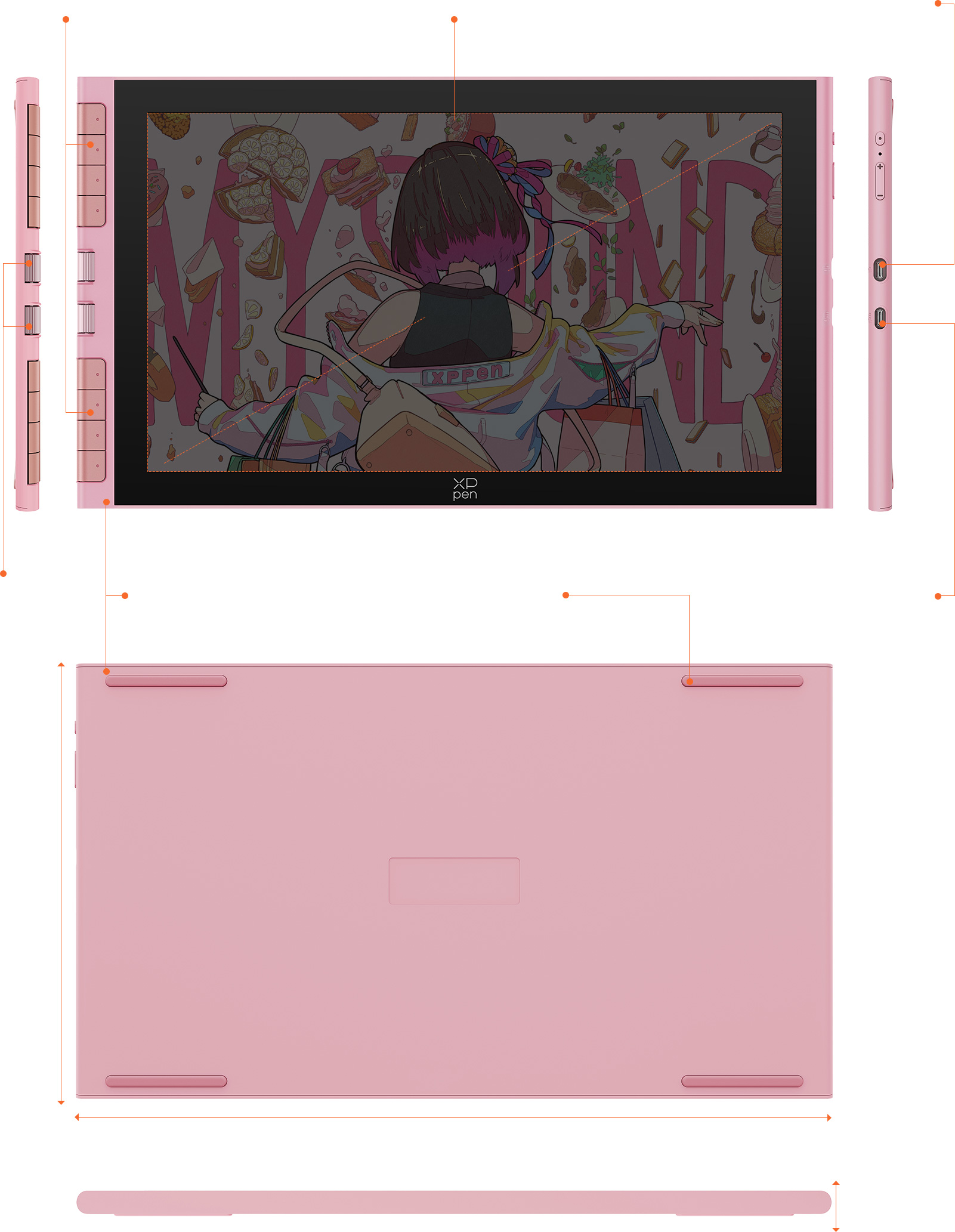 Artist 12 サード のデザインと操作性がひと目でわかる外観解説図