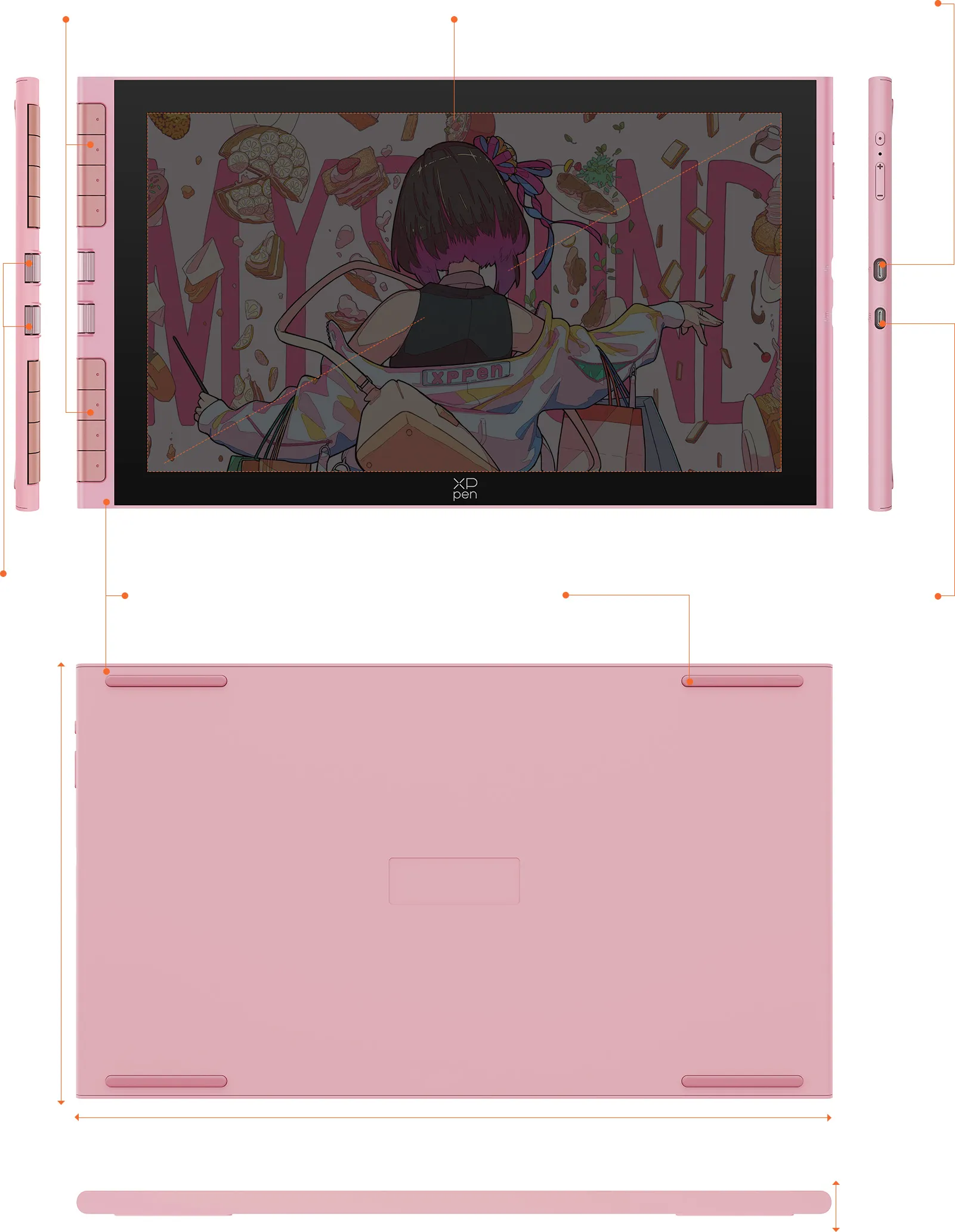 Artist 12 サード のデザインと操作性がひと目でわかる外観解説図