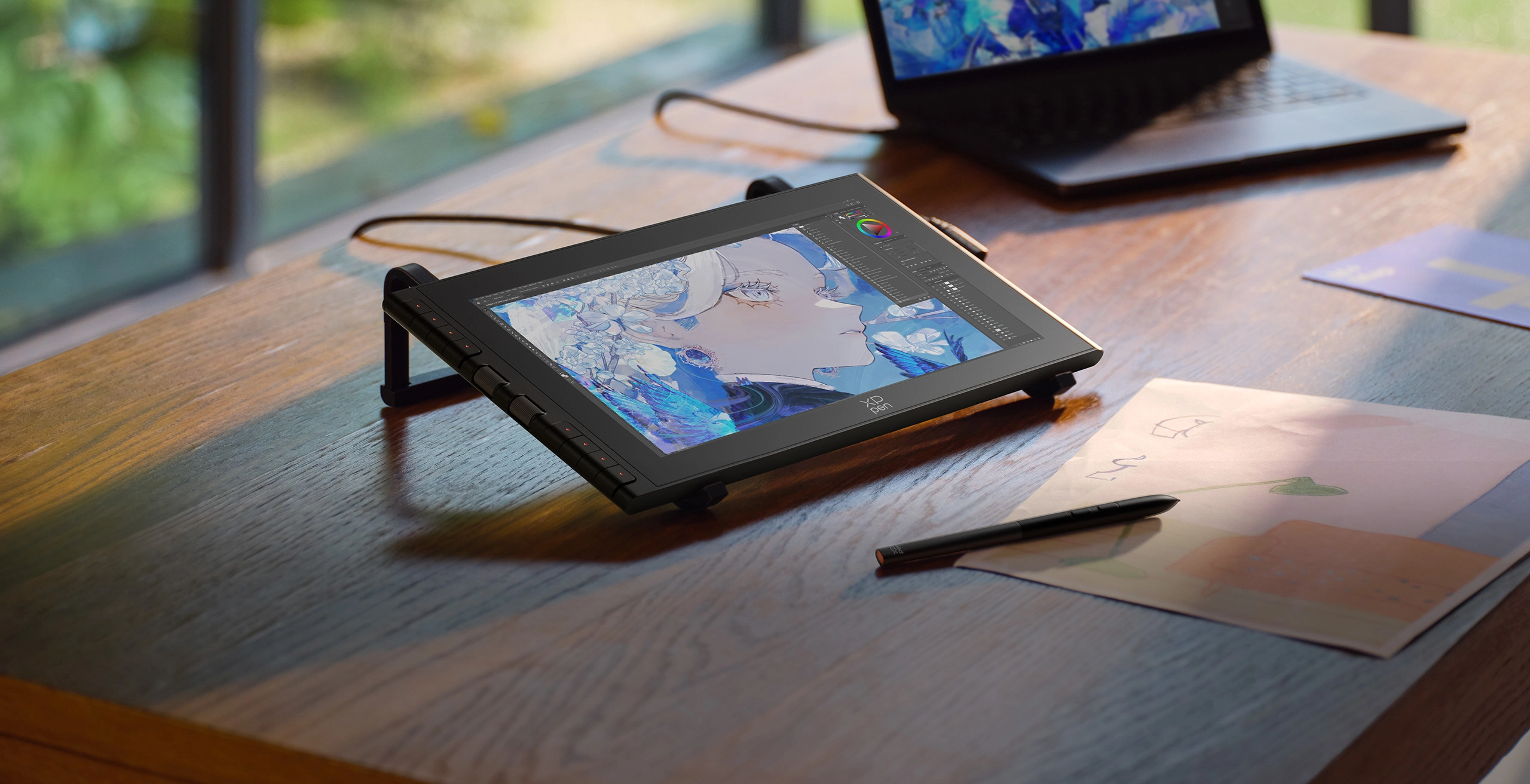 安定した使用を実現するスタンドへの設置風景(Artist 12 サード)