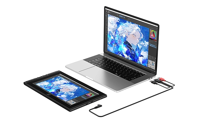 付属の3 in 1でケーブルでPCと接続