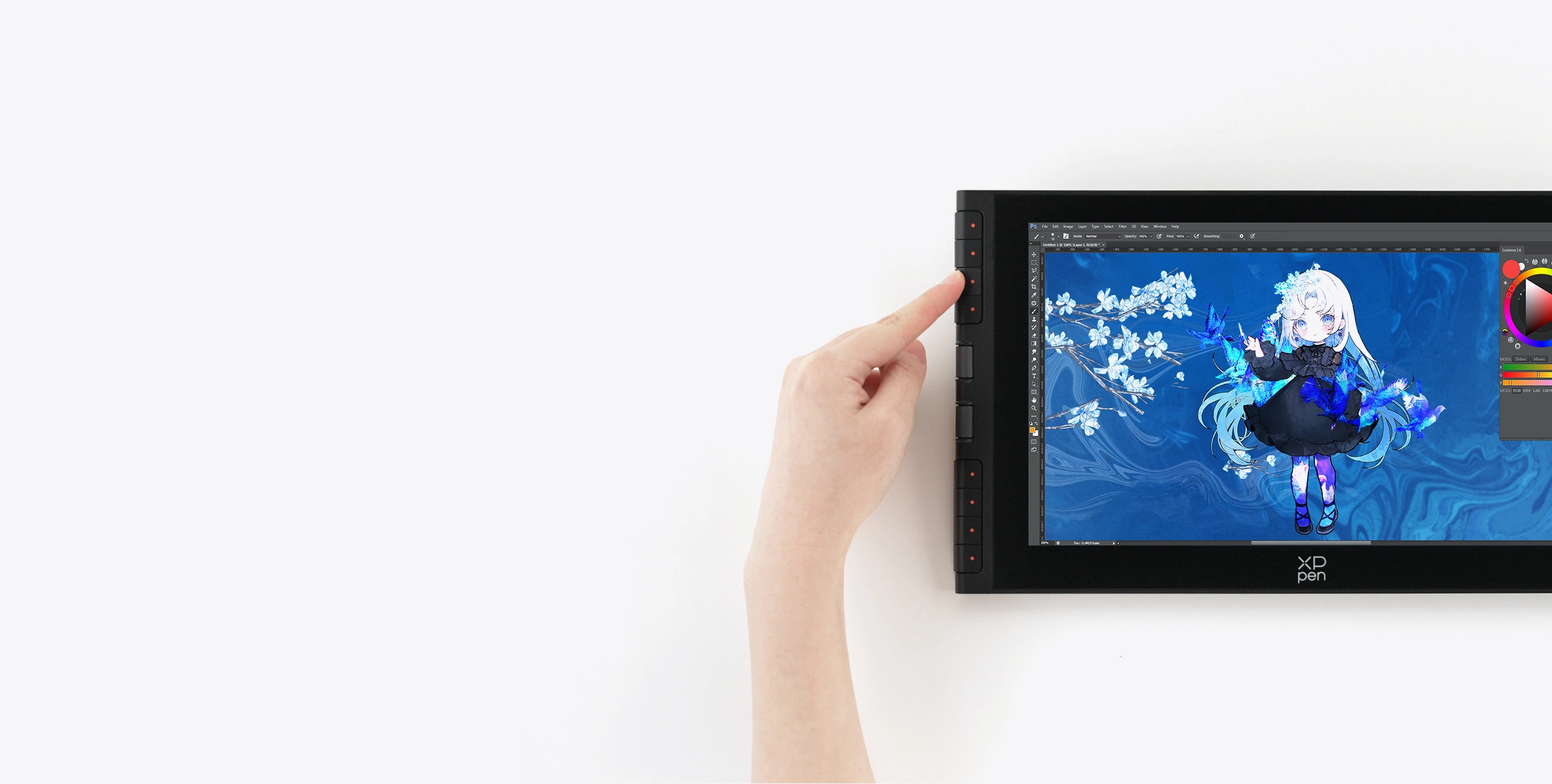 ワークフロー効率化のためのカスタマイズショートカットキー8個搭載 (側面のExpress Key)