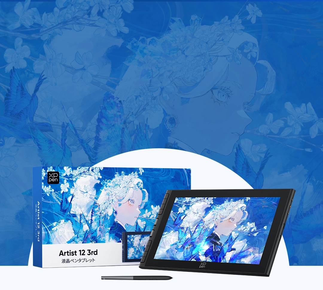 イラストレーターのはむメロン先生のイラストを採用したArtist 12サード 日本限定版・液晶ペンタブレットのパッケージデザインの写真