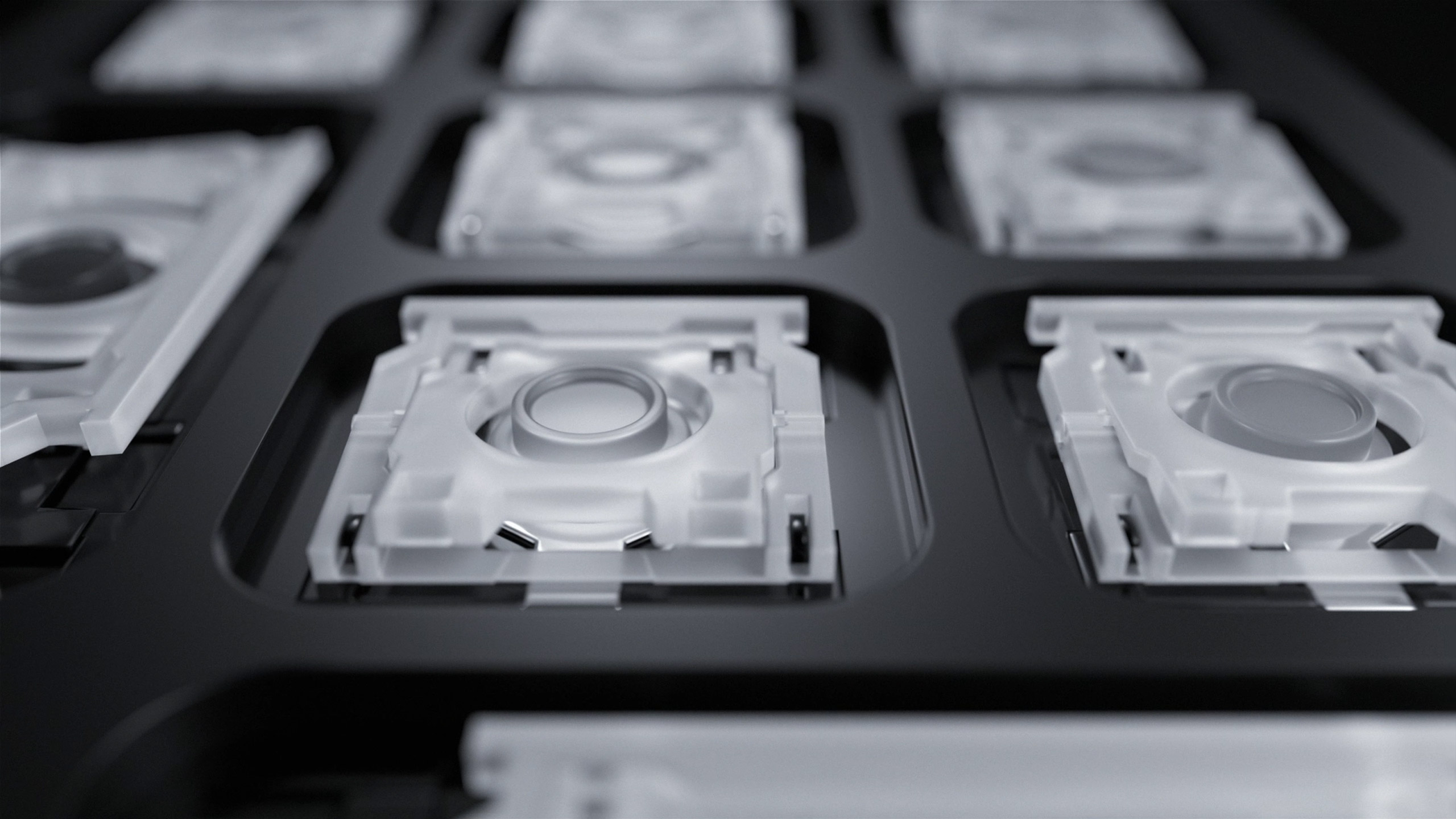 Scissor-switch keys for tactile and responsive keystrokes.