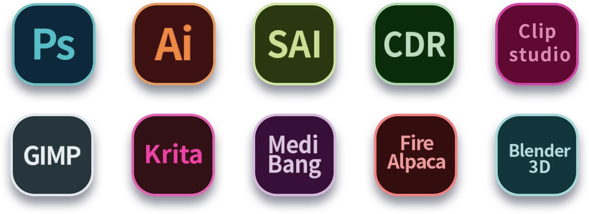 또한 Adobe Photoshop, Illustrator, SAI, CDR, GIMP, Krita, MediBang, FireAlpaca 및 Blender 3D와 같은 인기 있는 디지털 아트 소프트웨어와도 호환됩니다.